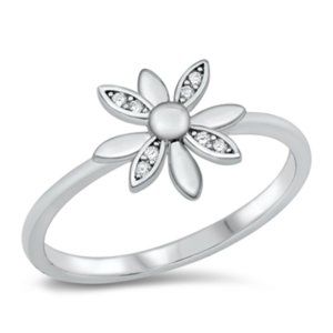 Silver CZ Ring - Spinning Windmill